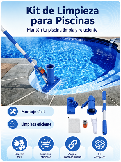 Limpiafondos Manual para Piscina con Pértiga Telescópica 88 cm