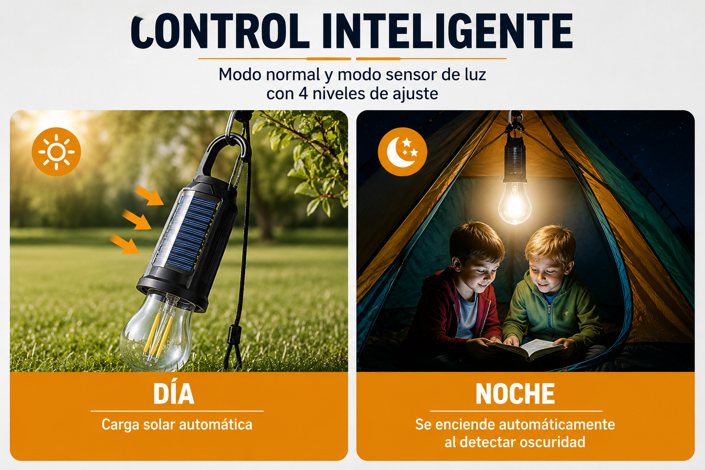 Lámpara LED solar recargable