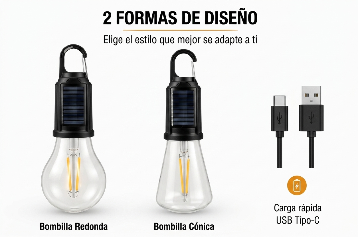 Lámpara LED solar recargable