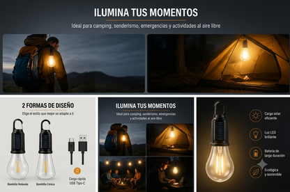 Lámpara LED solar recargable